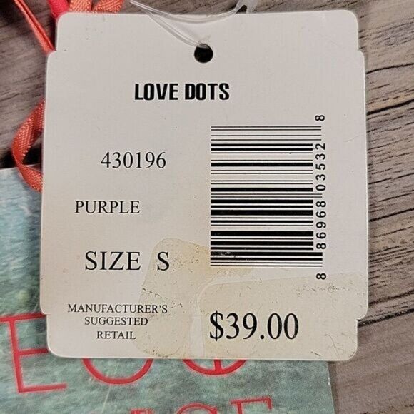 Eco Peace Purple Love Dots String Top Sz S - Picture 7 of 8